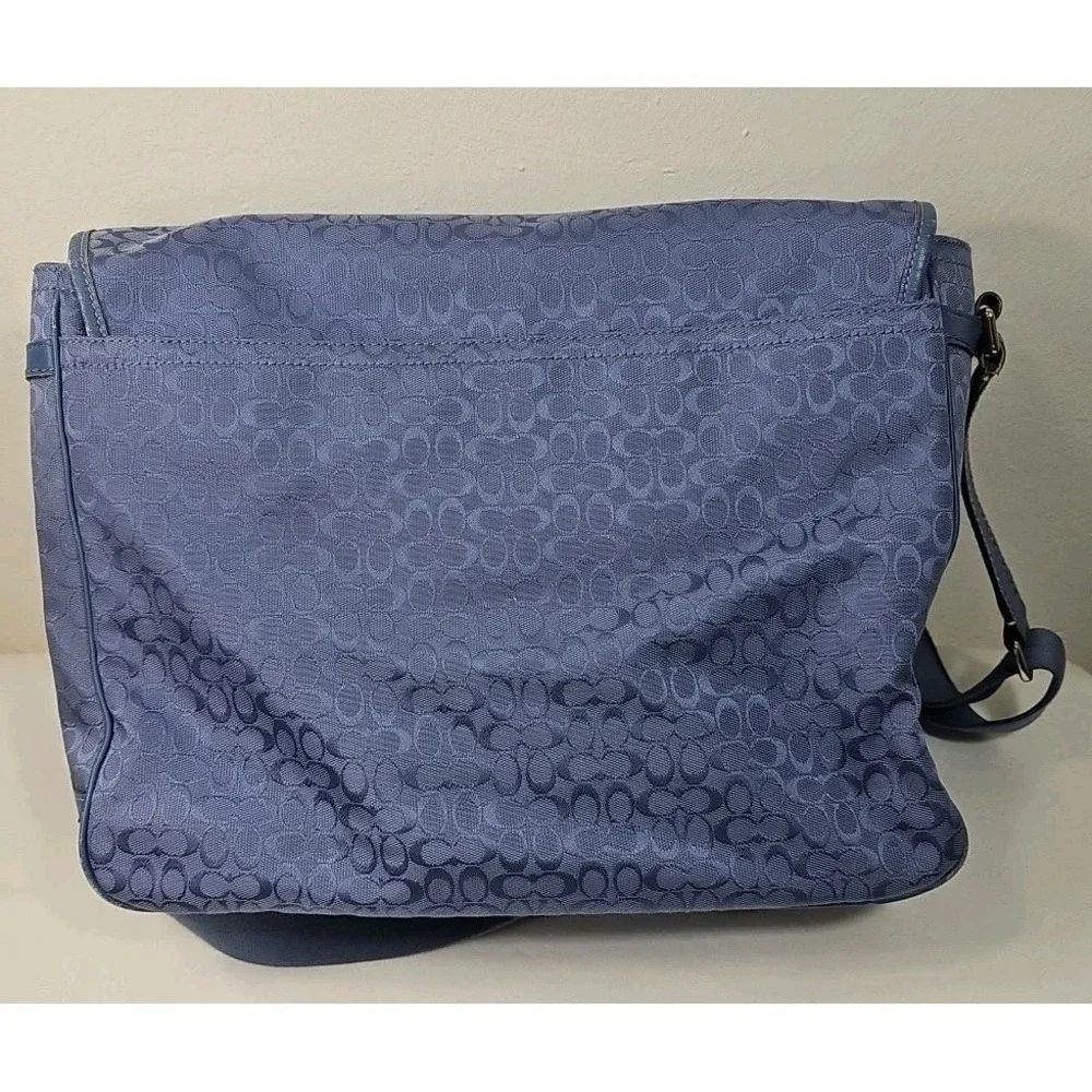 Coach Saddle Unisex Signature Messenger F70293 Blue Canvas Shoulder Bag‎